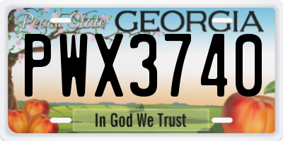 GA license plate PWX3740