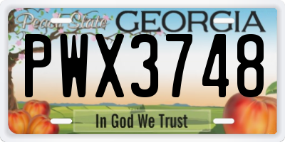 GA license plate PWX3748