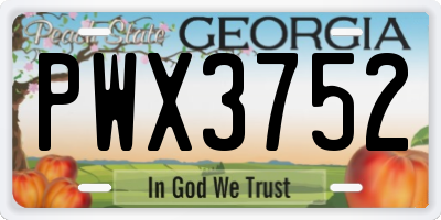GA license plate PWX3752