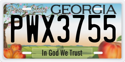 GA license plate PWX3755