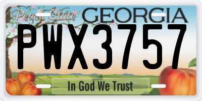 GA license plate PWX3757