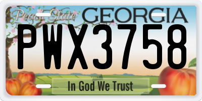GA license plate PWX3758