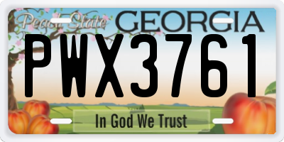 GA license plate PWX3761