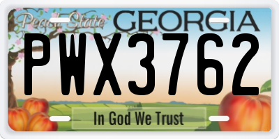 GA license plate PWX3762