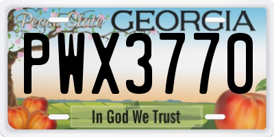 GA license plate PWX3770