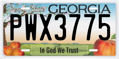 GA license plate PWX3775