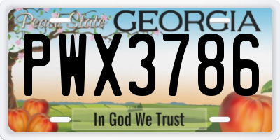 GA license plate PWX3786
