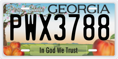GA license plate PWX3788