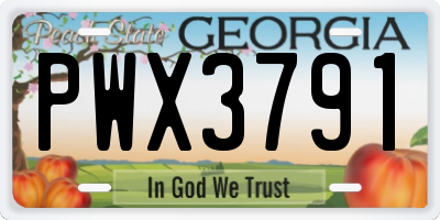 GA license plate PWX3791
