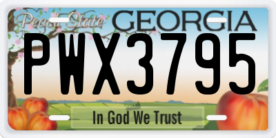 GA license plate PWX3795