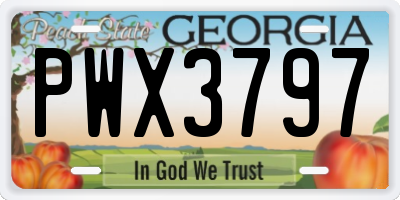 GA license plate PWX3797