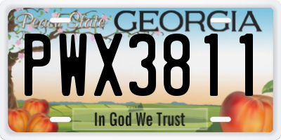 GA license plate PWX3811