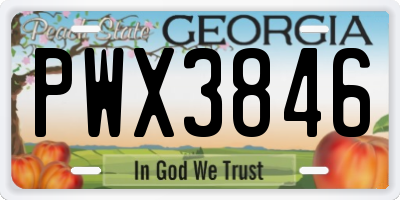 GA license plate PWX3846