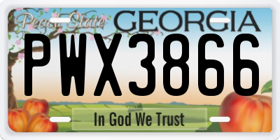 GA license plate PWX3866