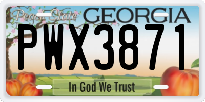 GA license plate PWX3871