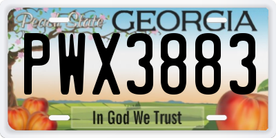 GA license plate PWX3883