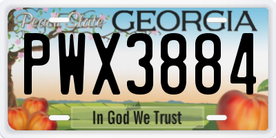 GA license plate PWX3884