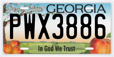 GA license plate PWX3886