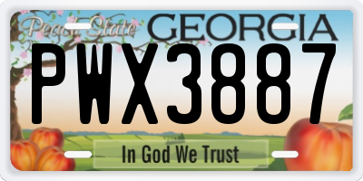 GA license plate PWX3887
