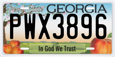 GA license plate PWX3896