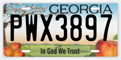 GA license plate PWX3897