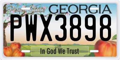 GA license plate PWX3898