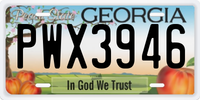 GA license plate PWX3946
