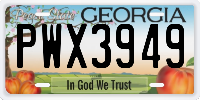 GA license plate PWX3949