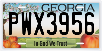 GA license plate PWX3956