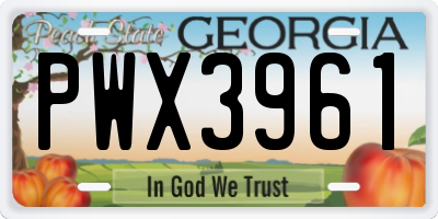 GA license plate PWX3961