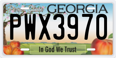 GA license plate PWX3970