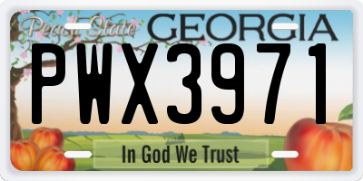 GA license plate PWX3971