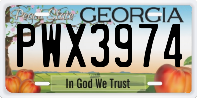 GA license plate PWX3974
