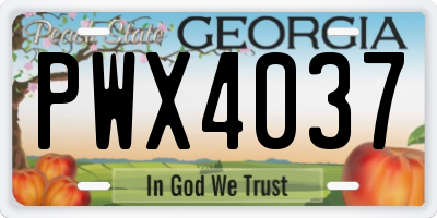 GA license plate PWX4037