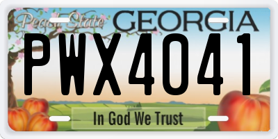 GA license plate PWX4041