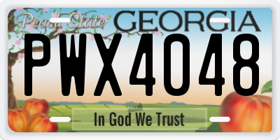 GA license plate PWX4048