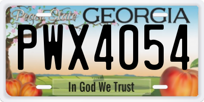 GA license plate PWX4054
