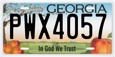 GA license plate PWX4057