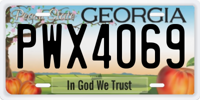 GA license plate PWX4069