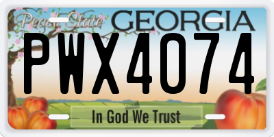 GA license plate PWX4074