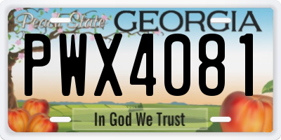 GA license plate PWX4081