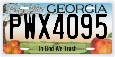 GA license plate PWX4095
