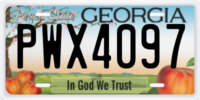 GA license plate PWX4097