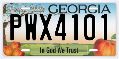 GA license plate PWX4101