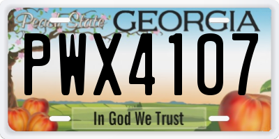 GA license plate PWX4107