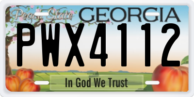 GA license plate PWX4112