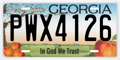 GA license plate PWX4126