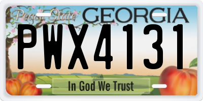 GA license plate PWX4131