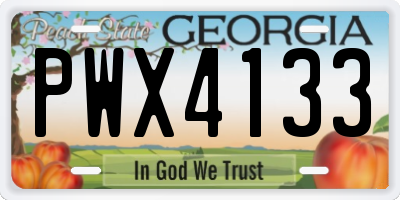 GA license plate PWX4133