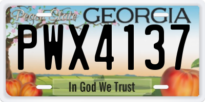 GA license plate PWX4137